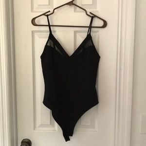 Black Tank-Bodysuit with mesh